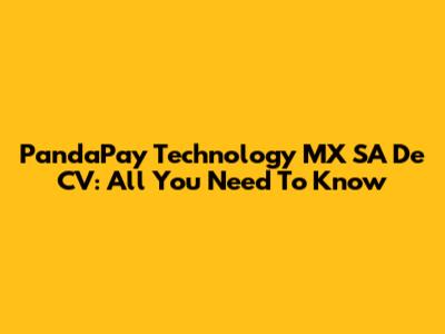 PandaPay Technology MX SA De CV: All You Need To Know